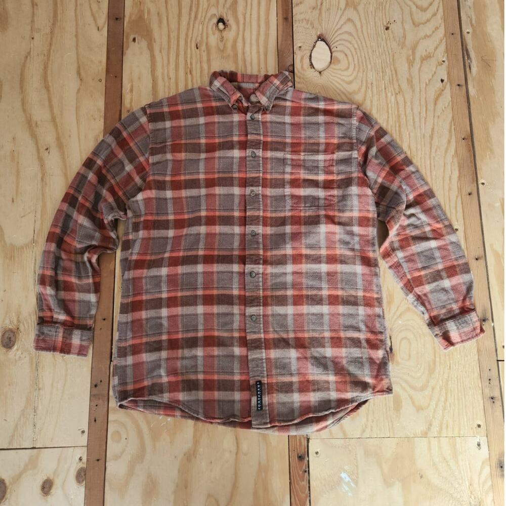 Vintage Consensus Plaid Flannel Shirt Large Earth Tones Nature Y2k Vintage